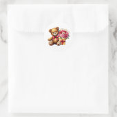 Valentinstag-Teddy-Aufkleber Runder Aufkleber (Tasche)