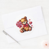 Valentinstag-Teddy-Aufkleber Runder Aufkleber (Umschlag)