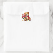 Valentinstag-Teddy-Aufkleber Runder Aufkleber (Tasche)