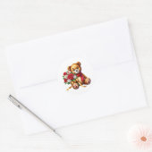 Valentinstag-Teddy-Aufkleber Runder Aufkleber (Umschlag)