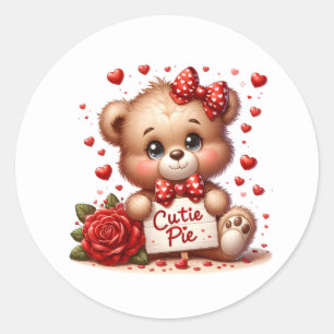 Valentinstag-Teddy-Aufkleber Runder Aufkleber