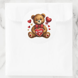 Valentinstag-Teddy-Aufkleber Runder Aufkleber