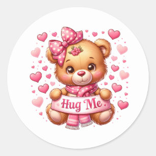 Valentinstag-Teddy-Aufkleber Runder Aufkleber