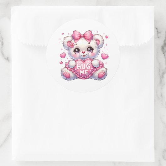 Valentinstag-Teddy-Aufkleber Runder Aufkleber (Tasche)