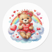 Valentinstag-Teddy-Aufkleber Runder Aufkleber (Vorderseite)