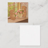 Valentinstag: Teddy Bears & Blume Mitteilungskarte (Vorne/Hinten)