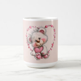 Valentinstag-Teddy im Herzrahmen Kaffeetasse