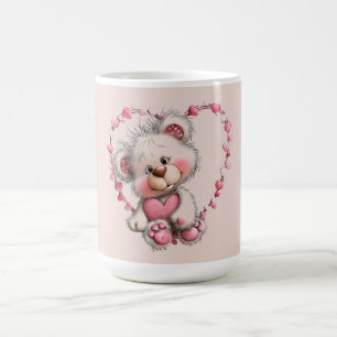 Valentinstag-Teddy im Herzrahmen Kaffeetasse