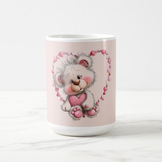 Valentinstag-Teddy im Herzrahmen Kaffeetasse (Mittel)