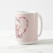 Valentinstag-Teddy im Herzrahmen Kaffeetasse (VorderseiteRechts)