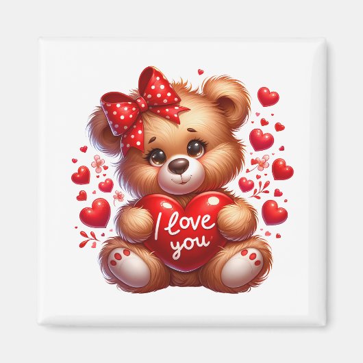 Valentinstag-Teddy  Magnet (Vorne)