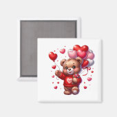 Valentinstag-Teddy-Magnet   Magnet (Vorderseite/Rückseite)