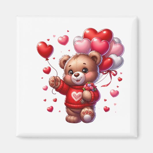 Valentinstag-Teddy-Magnet   Magnet (Vorne)