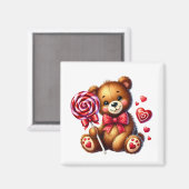 Valentinstag-Teddy-Magnet   Magnet (Vorderseite/Rückseite)