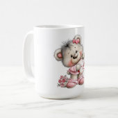 Valentinstag-Teddy mit Herz-Schild Kaffeetasse (Vorderseite Links)