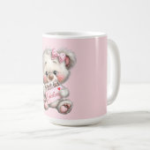 Valentinstag-Teddy mit Pralinen Kaffeetasse (VorderseiteRechts)