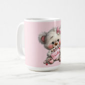 Valentinstag-Teddy mit Pralinen Kaffeetasse (Vorderseite Links)
