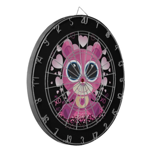 Valentinstag Teddybär Dartscheibe (Vorderseite Links)