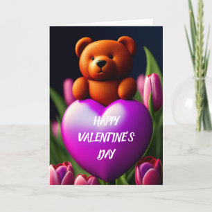 Valentinstag Teddybär Faltkarte Feiertagskarte