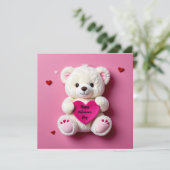 Valentinstag Teddybär Feiertagskarte (Stehend Vorderseite)