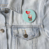 Valentinstag Teddybär mit Liebe Ballon Button (Beispiel)