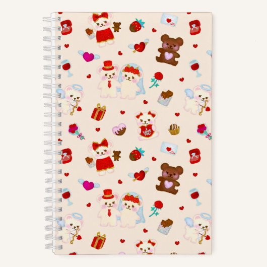 Valentinstag Teddybär Notizblock (Vorderseite)