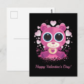 Valentinstag Teddybär Postkarte (Vorne/Hinten)