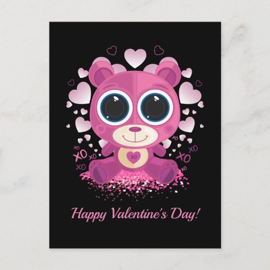 Valentinstag Teddybär Postkarte (Vorderseite)