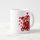 Valentinstag-Teddybär-Tasse Jumbo-Tasse (Vorderseite Rechts)