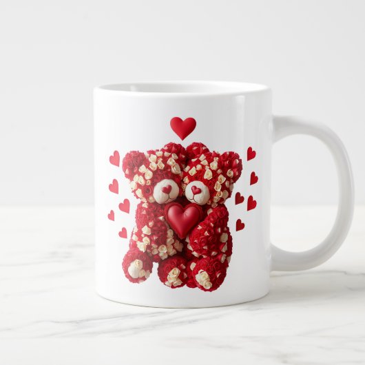 Valentinstag-Teddybär-Tasse Jumbo-Tasse (Rechts)
