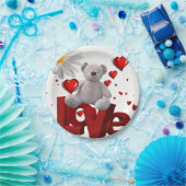 Valentinstag, Teddybär, Teller (Party)