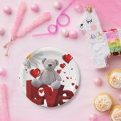 Valentinstag, Teddybär, Teller (Party)