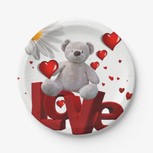 Valentinstag, Teddybär, Teller
