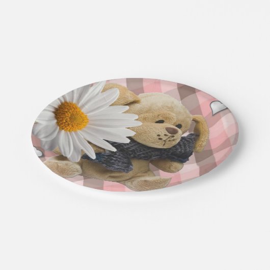 Valentinstag, Teddybär, Teller (Schrägansicht)