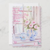 Valentinstag Tee Party bearbeitbare Einladung (Vorderseite)