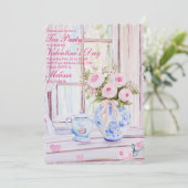 Valentinstag Tee Party bearbeitbare Einladung (Stehend Vorderseite)