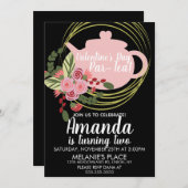 Valentinstag Tee Party Blumenstrauß Einladung (Vorne/Hinten)