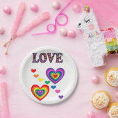 Valentinstag, Teller, Liebe Pappteller (Party)