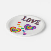 Valentinstag, Teller, Liebe Pappteller (Schrägansicht)