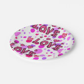 Valentinstag, Teller, Liebe Pappteller (Schrägansicht)