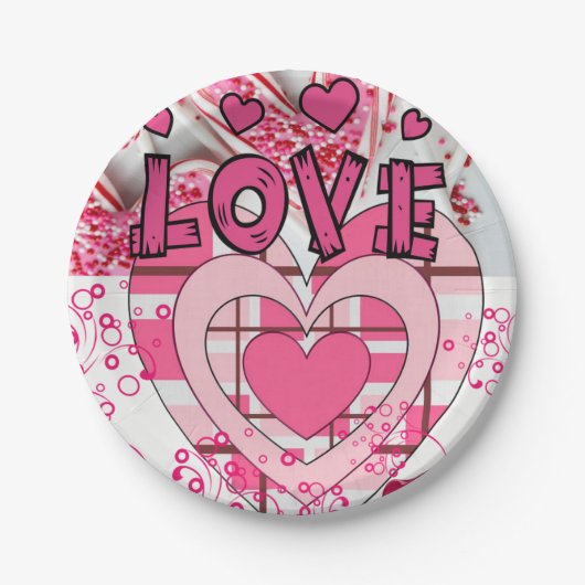 Valentinstag, Teller, Liebe Pappteller (Vorderseite)