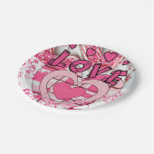 Valentinstag, Teller, Liebe Pappteller (Schrägansicht)