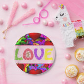 Valentinstag, Teller, Liebe Pappteller (Party)