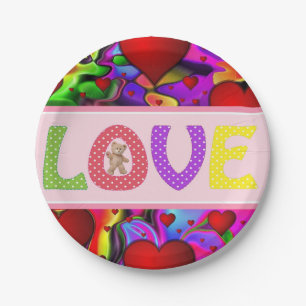 Valentinstag, Teller, Liebe Pappteller