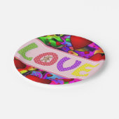 Valentinstag, Teller, Liebe Pappteller (Schrägansicht)