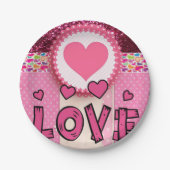 Valentinstag, Teller, Liebe Pappteller (Vorderseite)