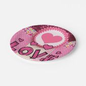 Valentinstag, Teller, Liebe Pappteller (Schrägansicht)