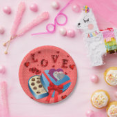 Valentinstag, Teller, Liebe Pappteller (Party)