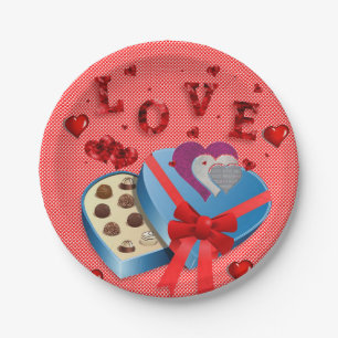 Valentinstag, Teller, Liebe Pappteller