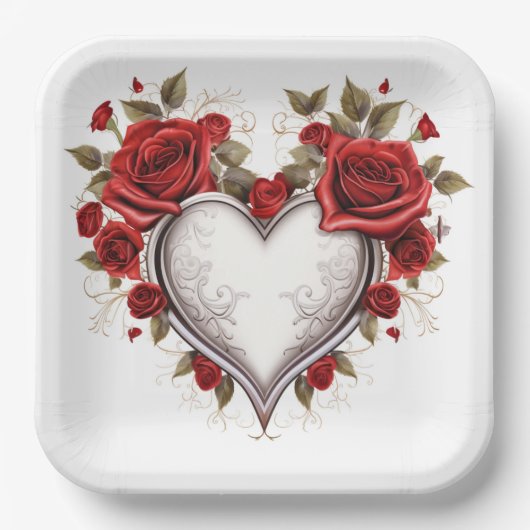 Valentinstag-Teller Serie 1-4 Pappteller (Vorderseite)
